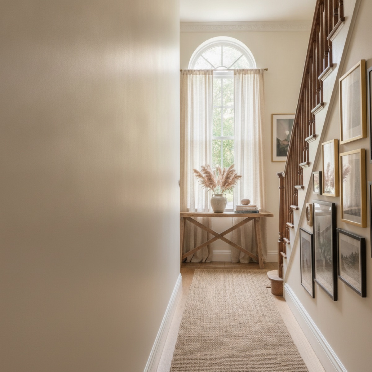 Hallway and stairs painted in satin