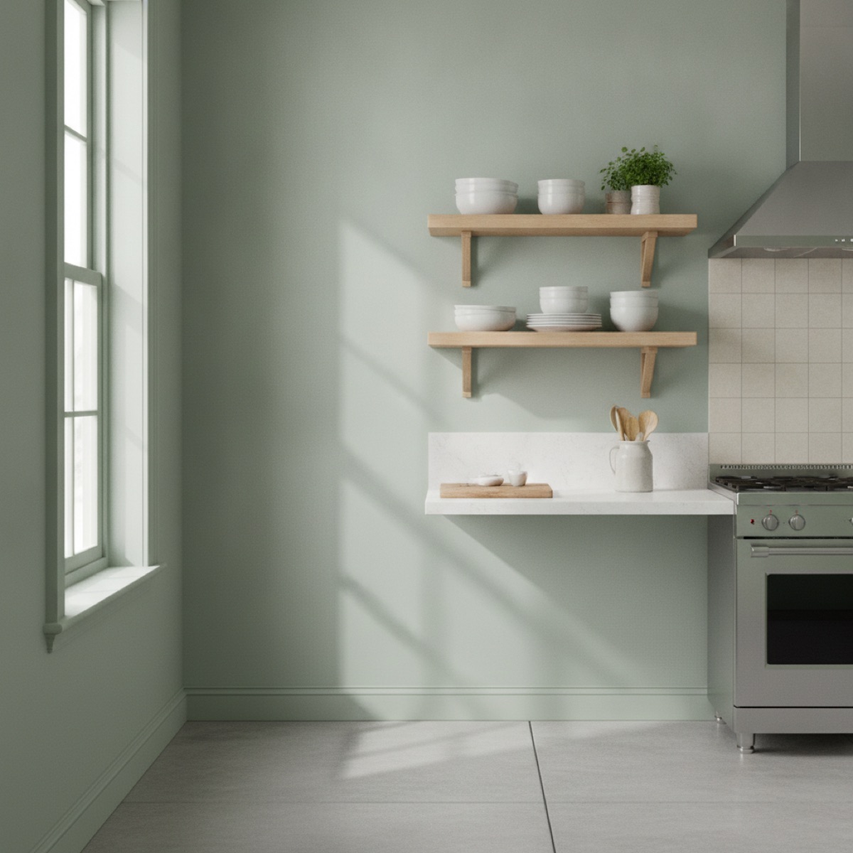 Kitchen painted in satin