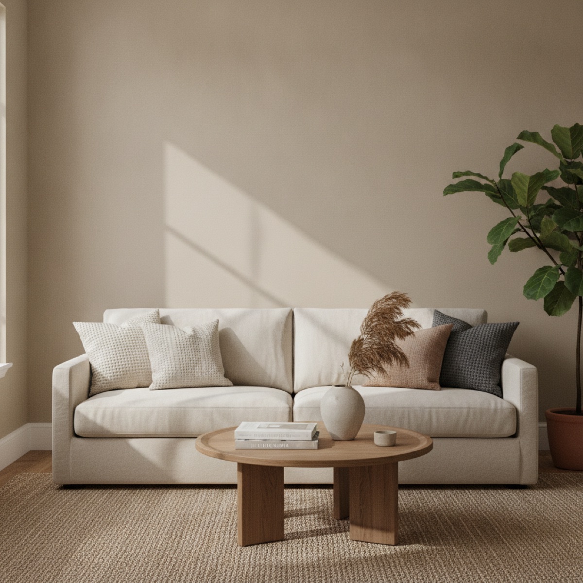 Living and dining painted in eggshell